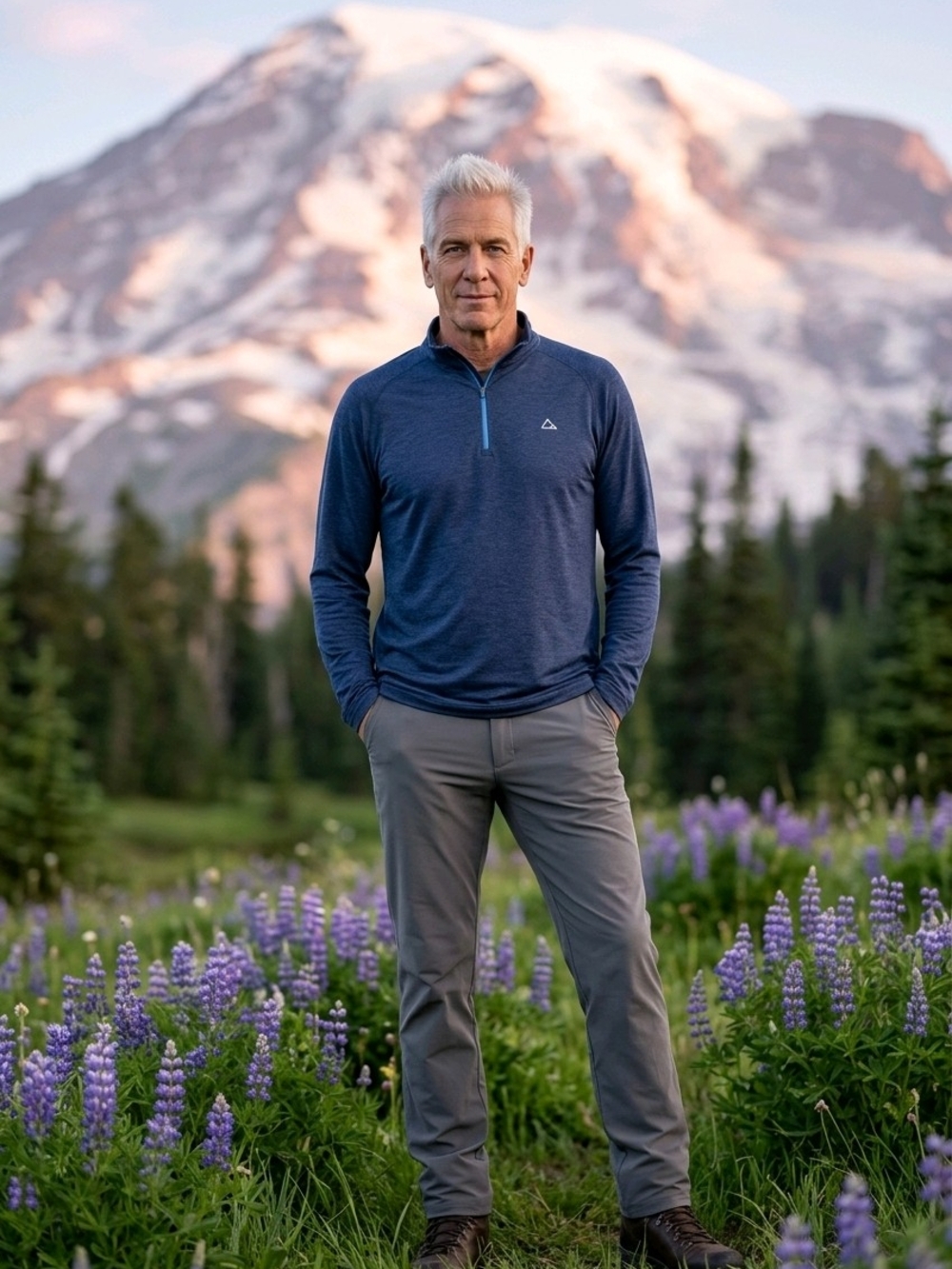 Paradox Men's Merino Wool Blend Quarter-Zip Pullover - XL Navy Blue